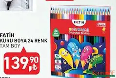 FATİH KURU BOYA 24 RENK TAM BOY indirimli fiyat FATİH KURU BOYA 24 RENK TAM BOY fiyat ve kampanya bilgisi